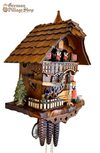 German Cuckoo Clock 1 day mechanical Hones chalet from the black forest with bell ringer
