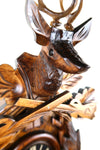 German Cuckoo Clock battery operated After the hunt scene - close up of stag head