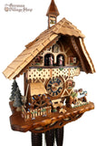 German Cuckoo Clock 8 day mechanical black forest chalet with moving wood sawyer men and music