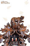 German Cuckoo Clock 8 day mechanical Hones from the black forest  featuring oak leaves and hand carved bears