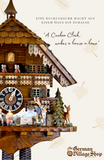 German Cuckoo Clock 8 day mechanical Hones chalet featuring black forest scene. A Cuckoo Clock Makes a House a Home. The Tradition of the German Cuckoo Clock