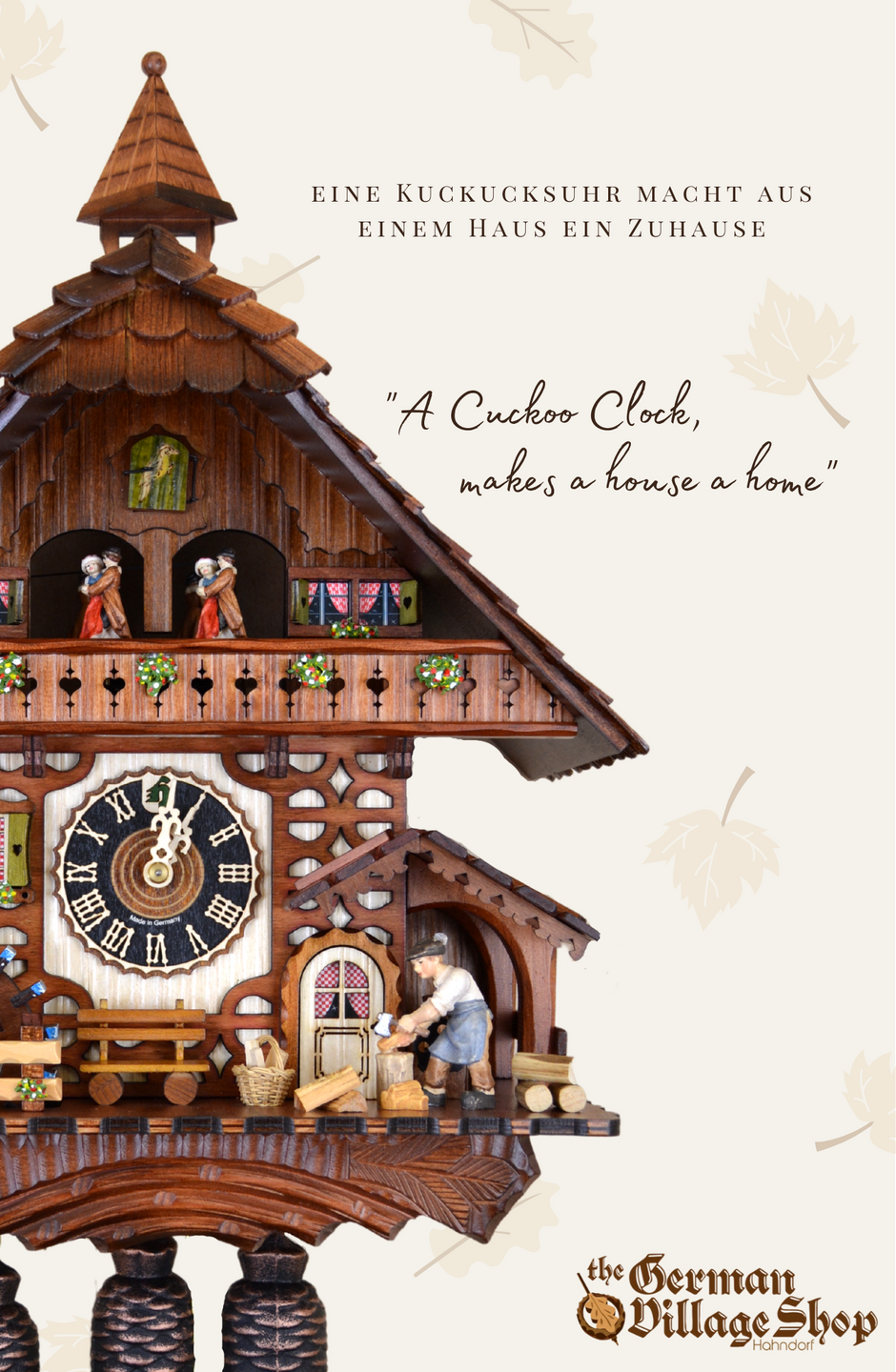 Black Forest Cuckoo Clock (The German Village Shop) Chalet with wood