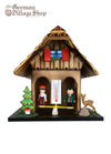 Weatherhouse - Light Two Tone Wooden House with Deer and Mushroom