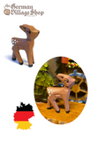 German wooden figurine, hand carved wooden figurine, wooden decoration, cuckoo clock figurine, baby deer