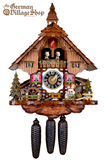 German Cuckoo Clock 8 day mechanical Hones chalet from the black forest Kissing Couple figurine