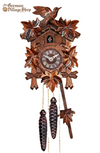 Cuckoo Clock Quartz - Traditional cuckoo bird with maple leaves