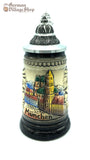German beer stein featuring Munich and pewter lid. The German Village Shop SA