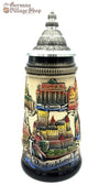 German beer stein with rustic finish and German cities. Featured in The German Village Shop Hahndorf South Australia