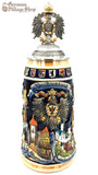 German beer stein with cobalt blue finish and pewter eagle featured in the German village shop Hahndorf south australia