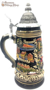 German beer stein with black gloss finish and Rhein scene. Featured in The German Village Shop Hahndorf South Australia