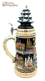 Beer Stein - Christmas market scene with tree lid 1/2 L