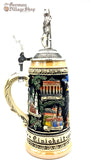 German beer stein with cobalt blue finish and pewter knight lid. featured in The German Village Shop Hahndorf South Australia