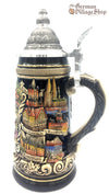 German beer stein with black gloss finish and Rhein scene. Featured in The German Village Shop Hahndorf South Australia