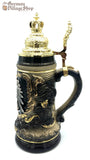 Beer Stein - Pewter German eagle with gold lid 1/2 L