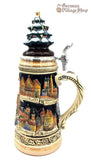Beer Stein - Christmas market scene with tree lid 1/2 L
