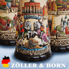 German beer stein, Beer mug, German stein made in Germany, western Germany clay stein, stein with pewter lid, collector beer steins Made by Zoller and born