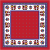 Table Cloth - Red with edelweiss flower 85x85