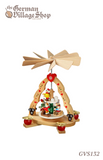 Wooden Christmas Pyramid - 20cm Hearts & winter figures