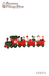 German wooden Christmas decorations, wooden train with 3 carriages 