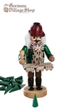 Smoker Figure Green Coat - Wooden Man Christmas Train and Pyramid