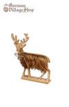 Christmas Decoration - Wooden Deer with Dark Fur 21cm