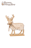 Christmas Decoration - Wooden Deer with Light Fur 21cm