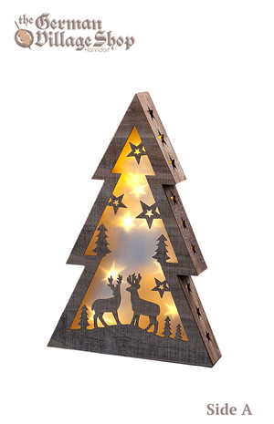 Wooden and LED Christmas decoration, Christmas tree, laser wood cut out