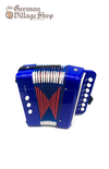 German blue toy accordion, music playing childrens toy