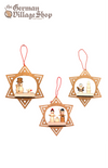 wooden hanging christmas decorations, German christmas tree decorations