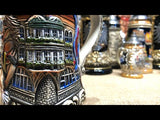 German beer stein with Oktoberfest fest scene and pewter lid. Featured in The German Village Shop Hahndorf South Australia