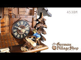 Video of 1 day mechanical chalet cuckoo clock with Coo Coo call and moving wood saw-man