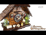 Video of 1 day mechanical chalet cuckoo clock with Coo Coo call with moving woodchopper