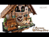 Video of 1 day mechanical chalet cuckoo clock with Coo Coo call with music and moving rocking horse
