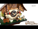 Video of 1 day mechanical chalet cuckoo clock with Coo Coo call and moving beer drinker