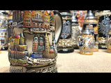 German beer stein with rustic finish and German cities. Featured in The German Village Shop Hahndorf South Australia