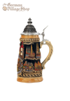 Beer Stein - Black Deutschland with knight and cities 1/2L