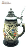 German beer stein featuring Munich and pewter lid. The German Village Shop SA